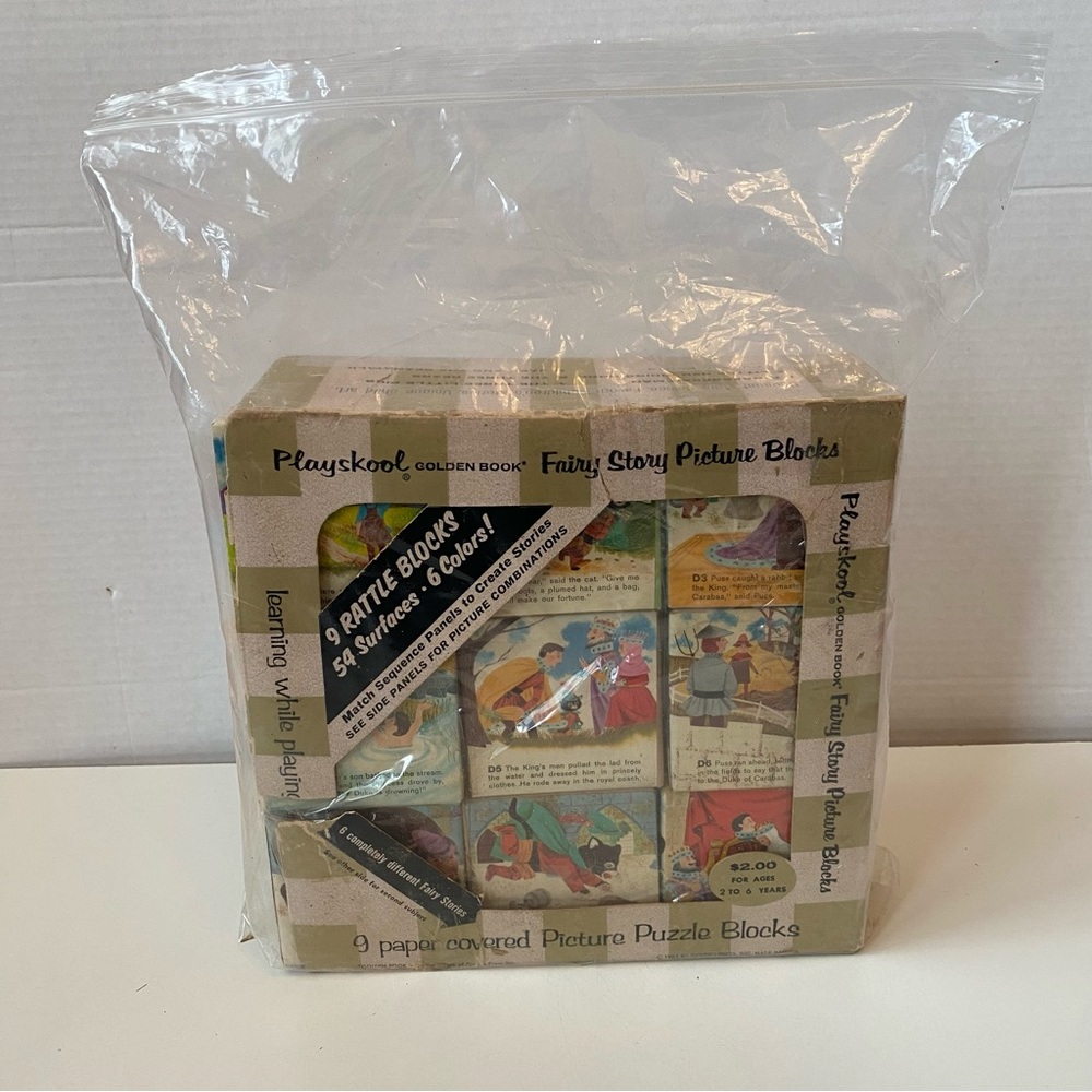 Vintage 1961 Playskool Golden Book Fairy Tale Story Picture Puzzle Blocks - Picture 14 of 14